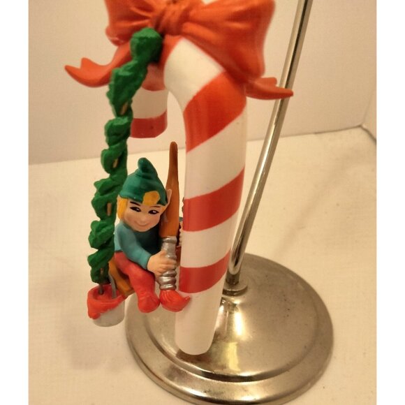 Elf Painting Candy Cane Ornament Christmas Striped Delight First Edition 1991 - Picture 2 of 9